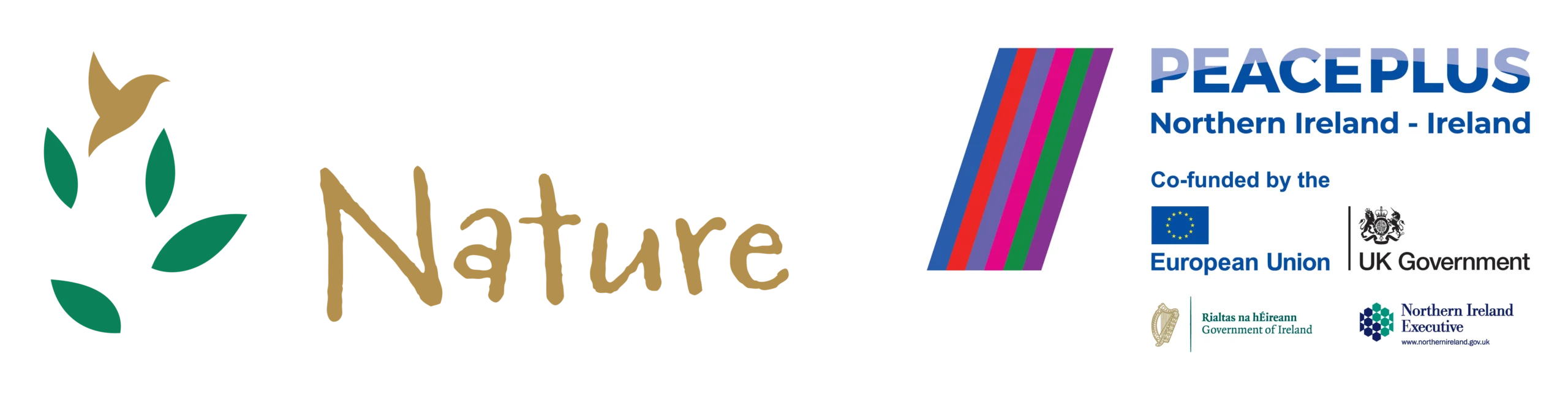 PeacePlus Nature logo with SEUPB Logo with a white background